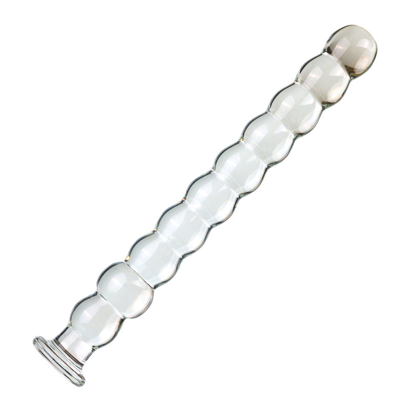 Beaded Textured Double Glass Dildo