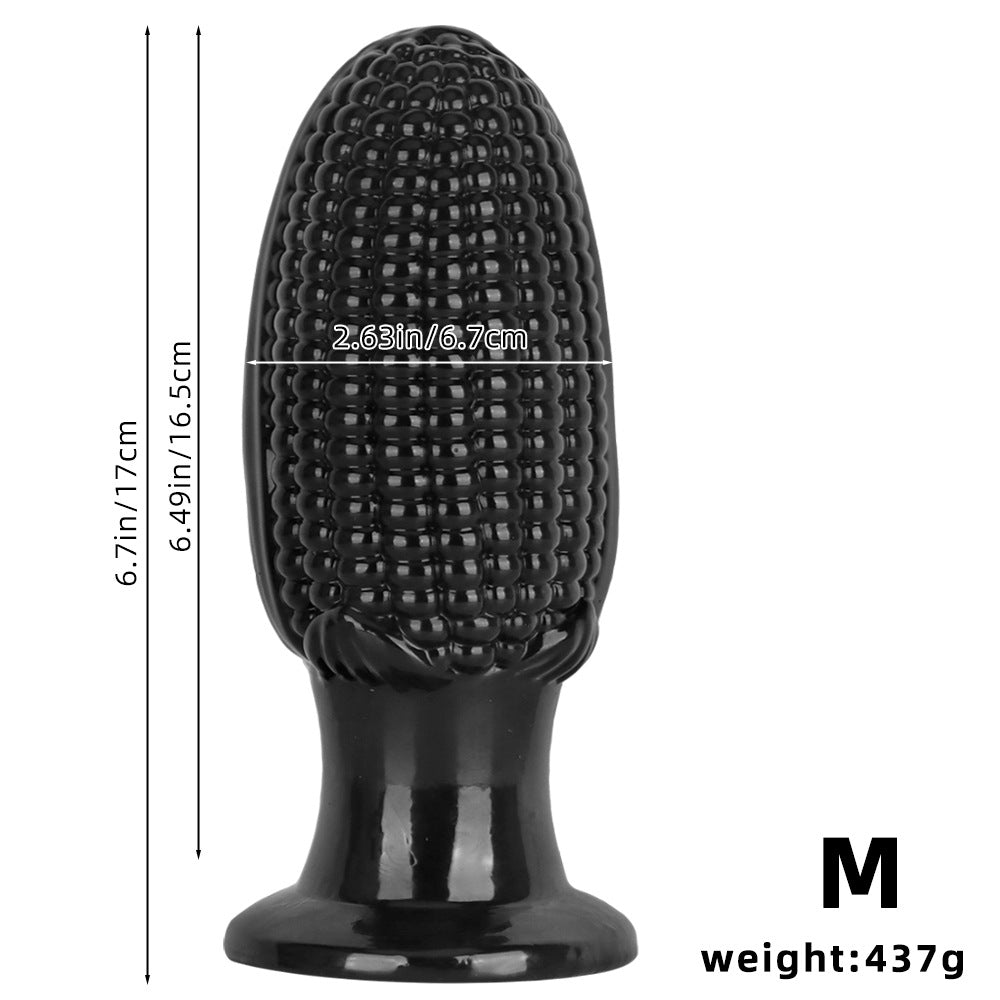 Black PVC Corn Cob Butt Plug Dildo