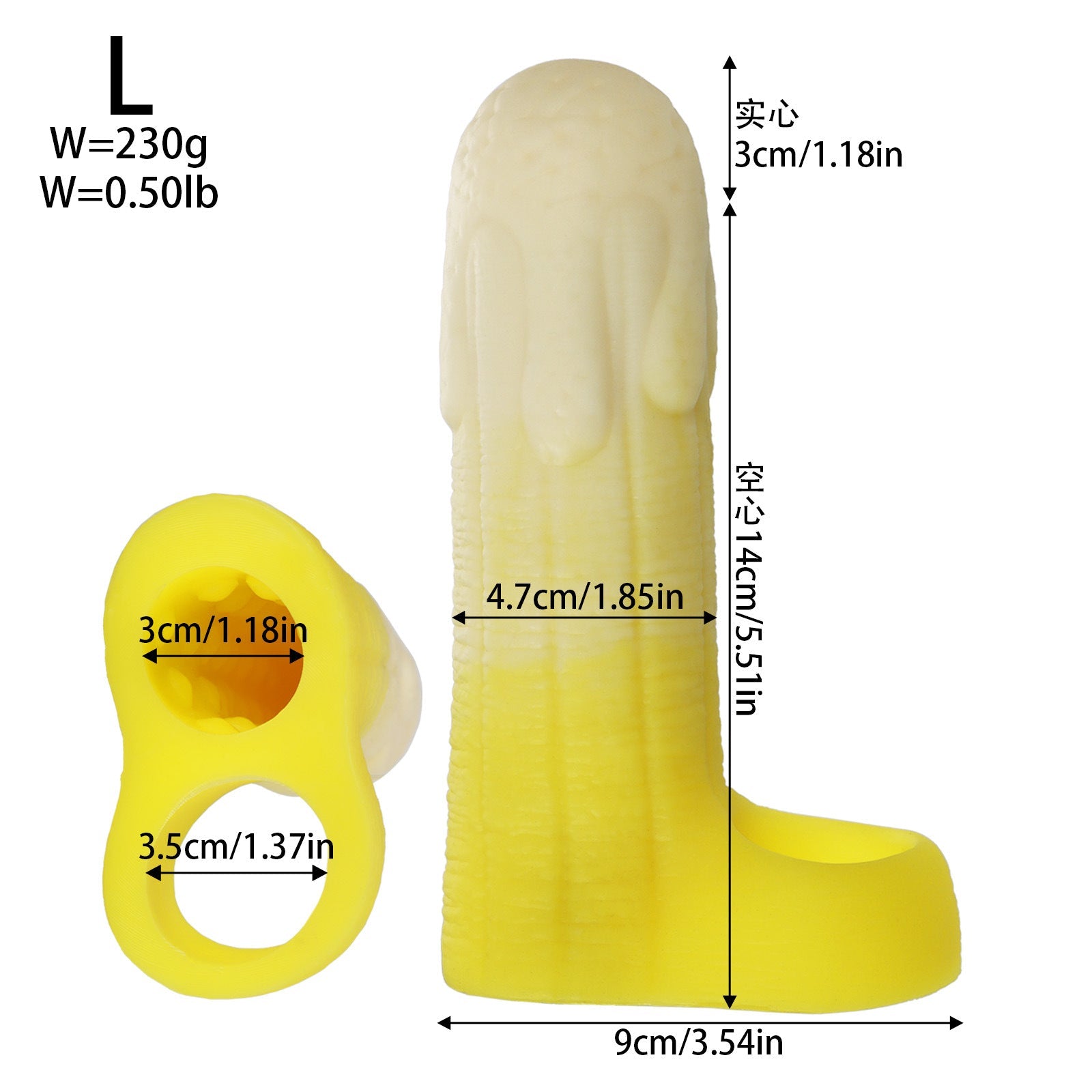 Banana Cock Dildo Silicone Penis Sleeve for Men