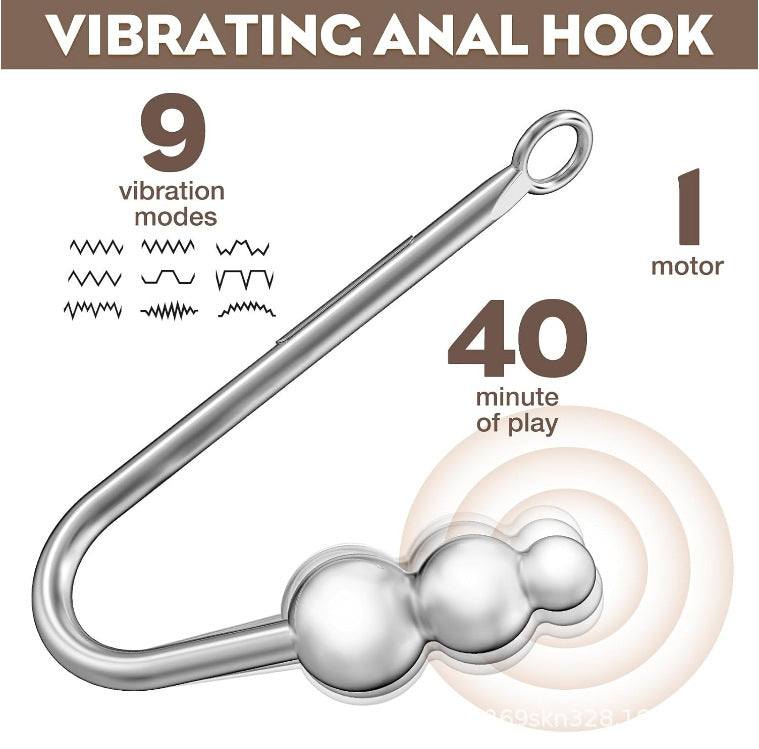 Metal Vibrating Anal Hook Bdsm But Plug