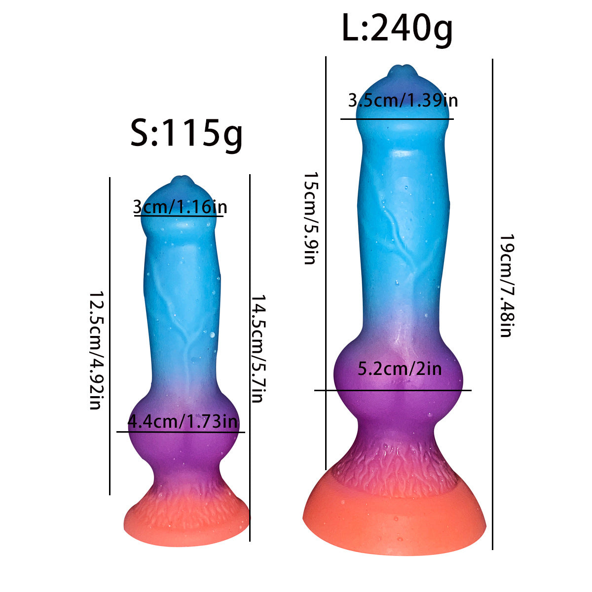Blue Dog Glow in the Dark Dildo