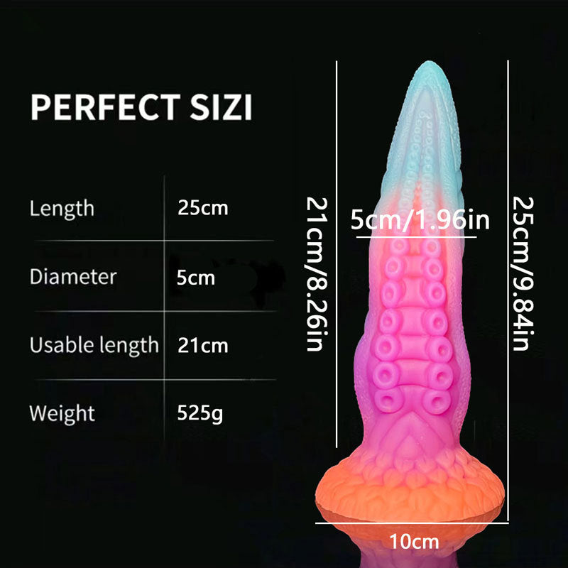 9 Inch Glowing Silicone Fantasy Tentacle Dildo