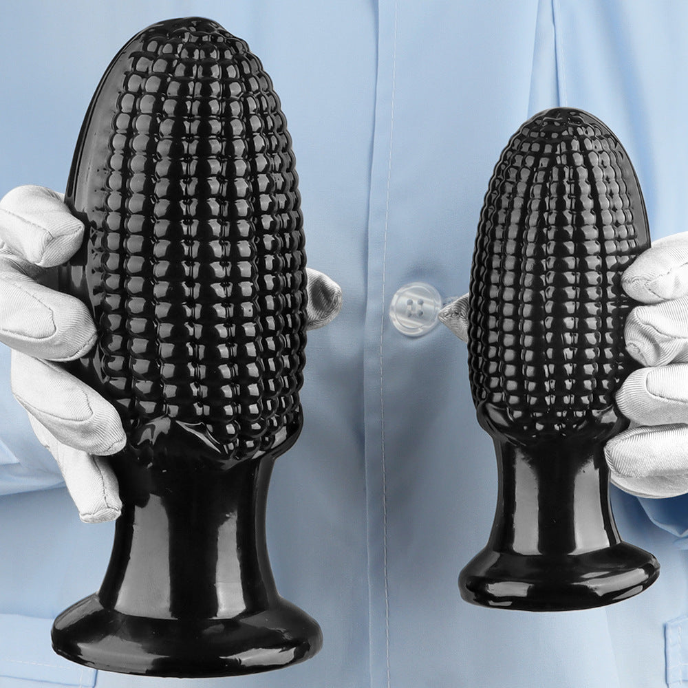 Black PVC Corn Cob Butt Plug Dildo