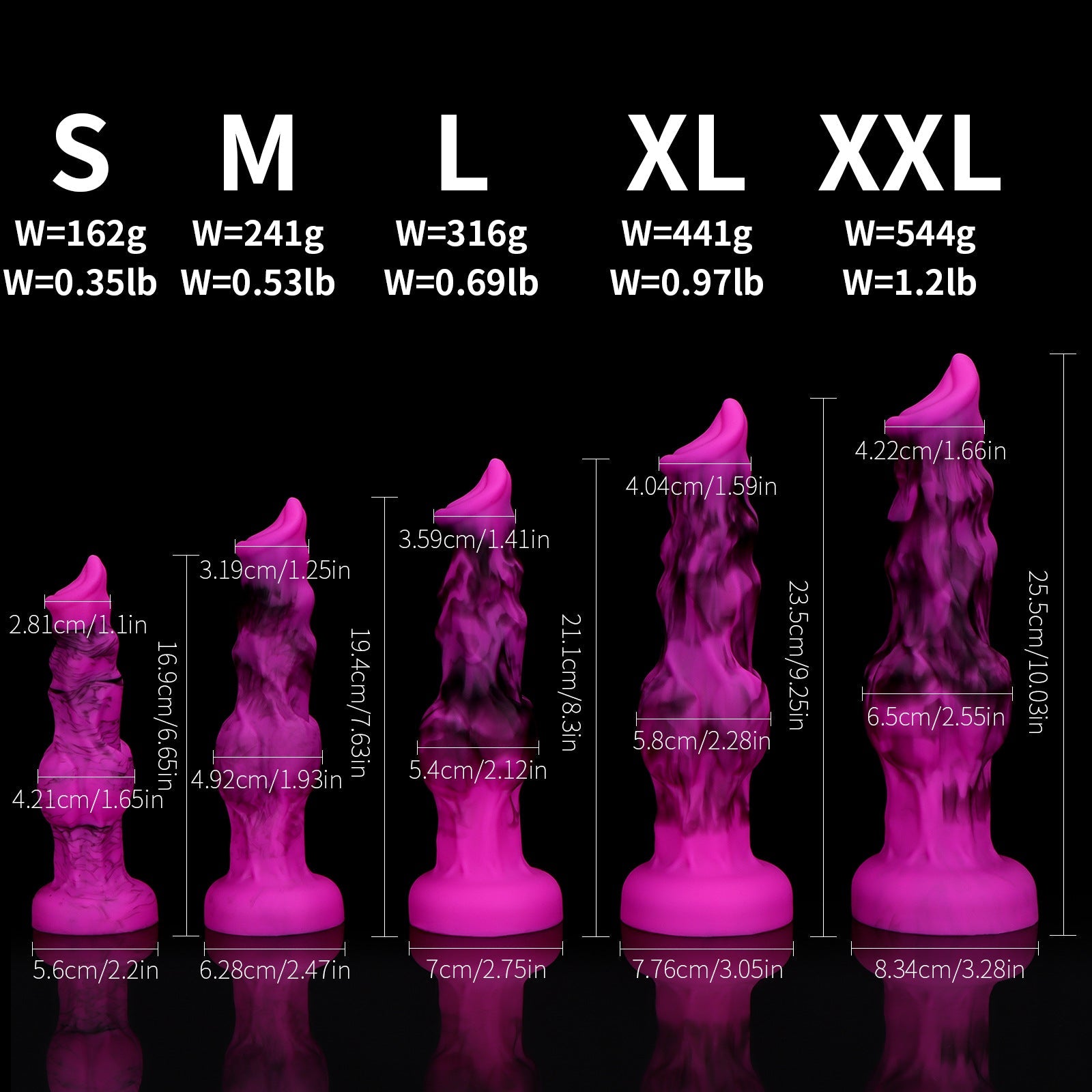Purple Soft Wolf Silicone Knot Dildo