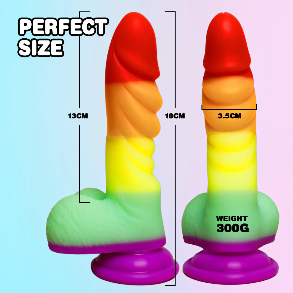 7 inch Textured Realistic Rainbow Dildo