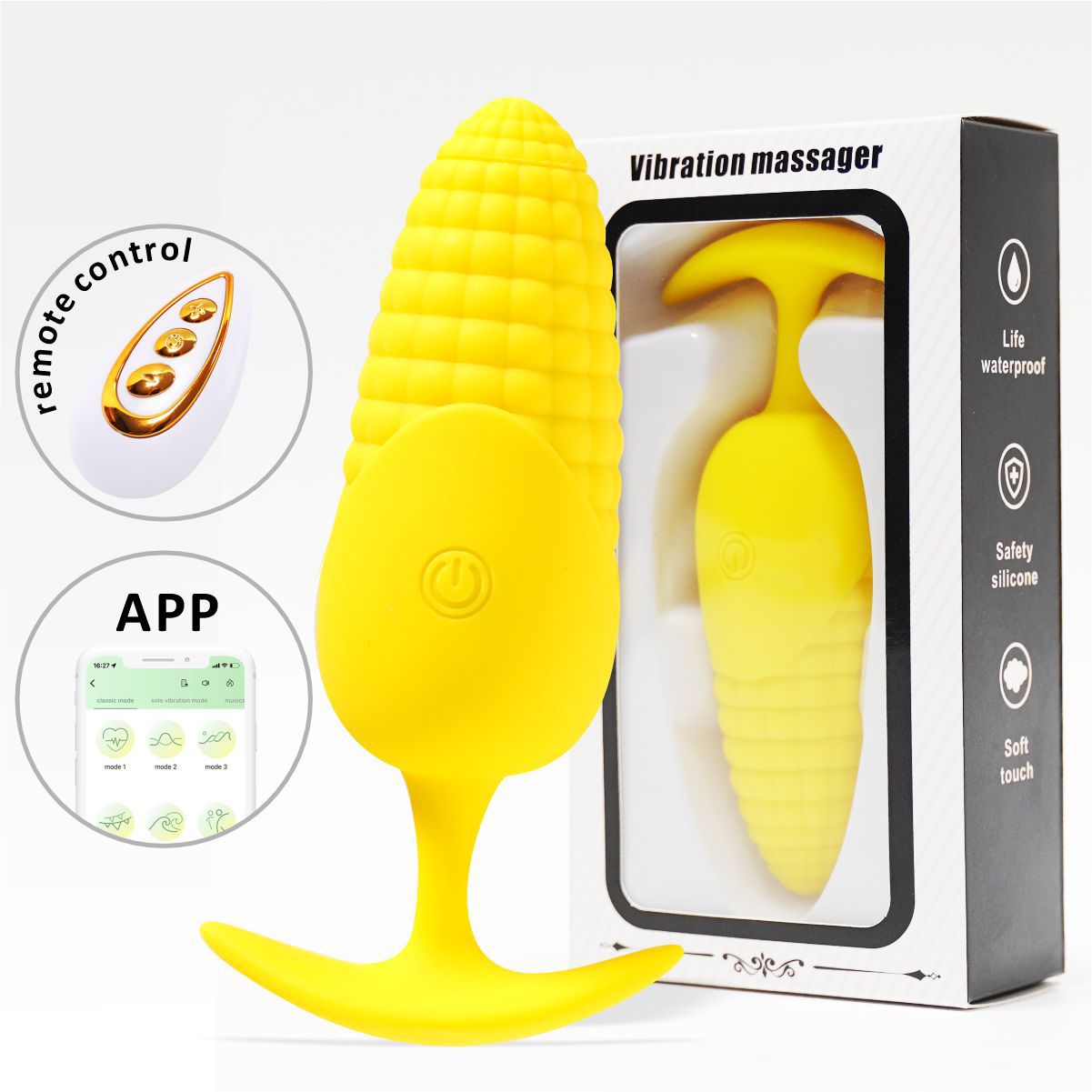 Corn Remote Control Vibrating Butt Plug Sex Toy
