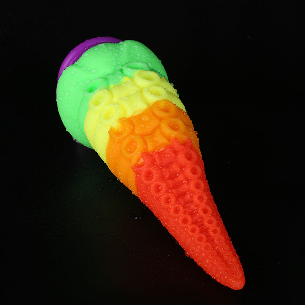 Rainbow Octopus Tentacle Suction Cup Dildo