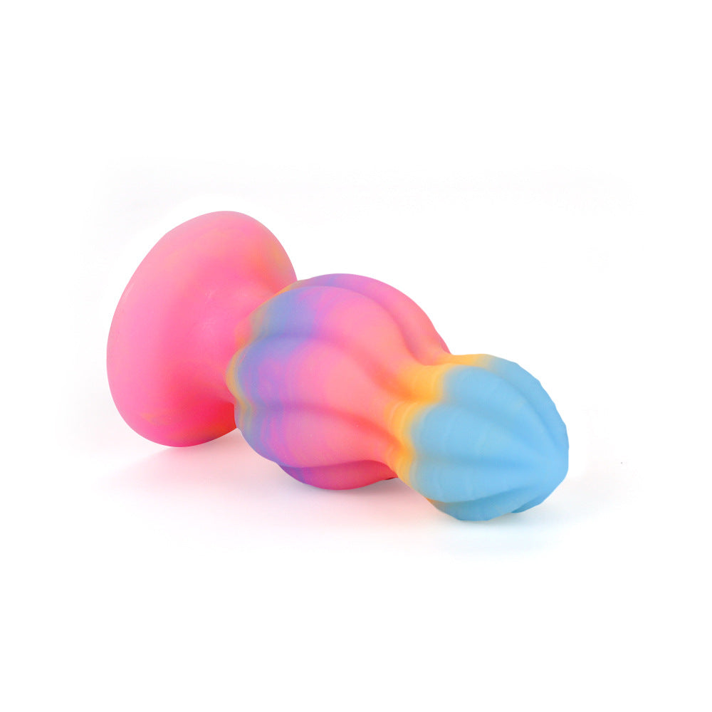 Glow in the Dark Rainbow Dildo Silicone Butt Plug