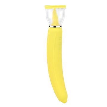 Banana Shaped Licking Sucking 2-in-1 Vibrator