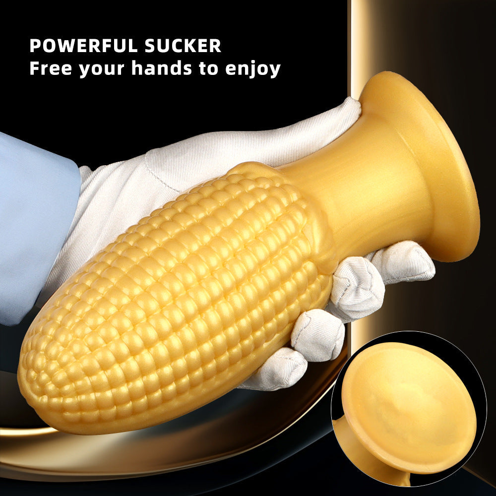 Gold Large Silicone Corn Butt Plug Dildo