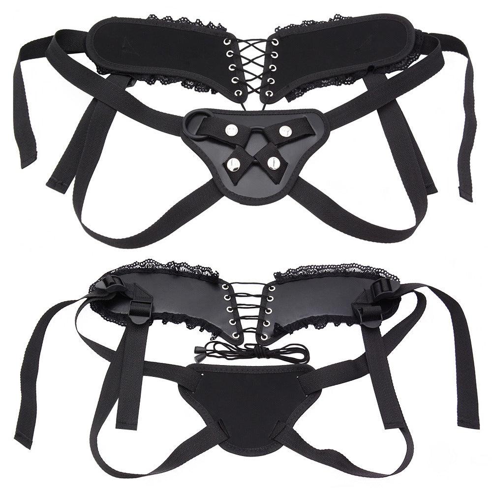 Lace Flower Black Plus Size Strap Ons