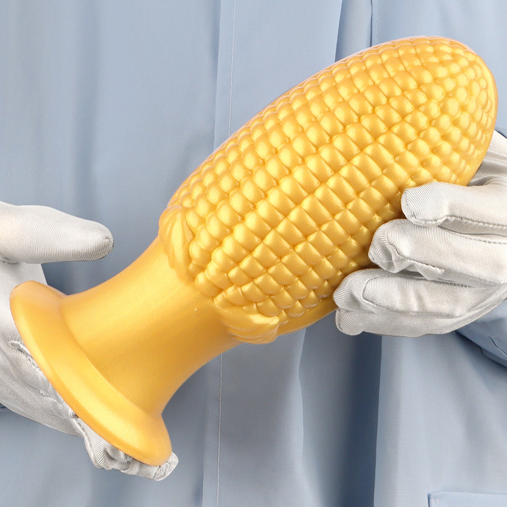 Gold Large Silicone Corn Butt Plug Dildo