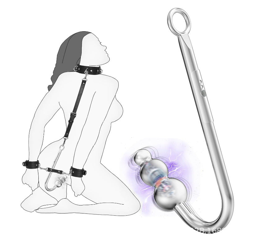 Metal Vibrating Anal Hook Bdsm But Plug