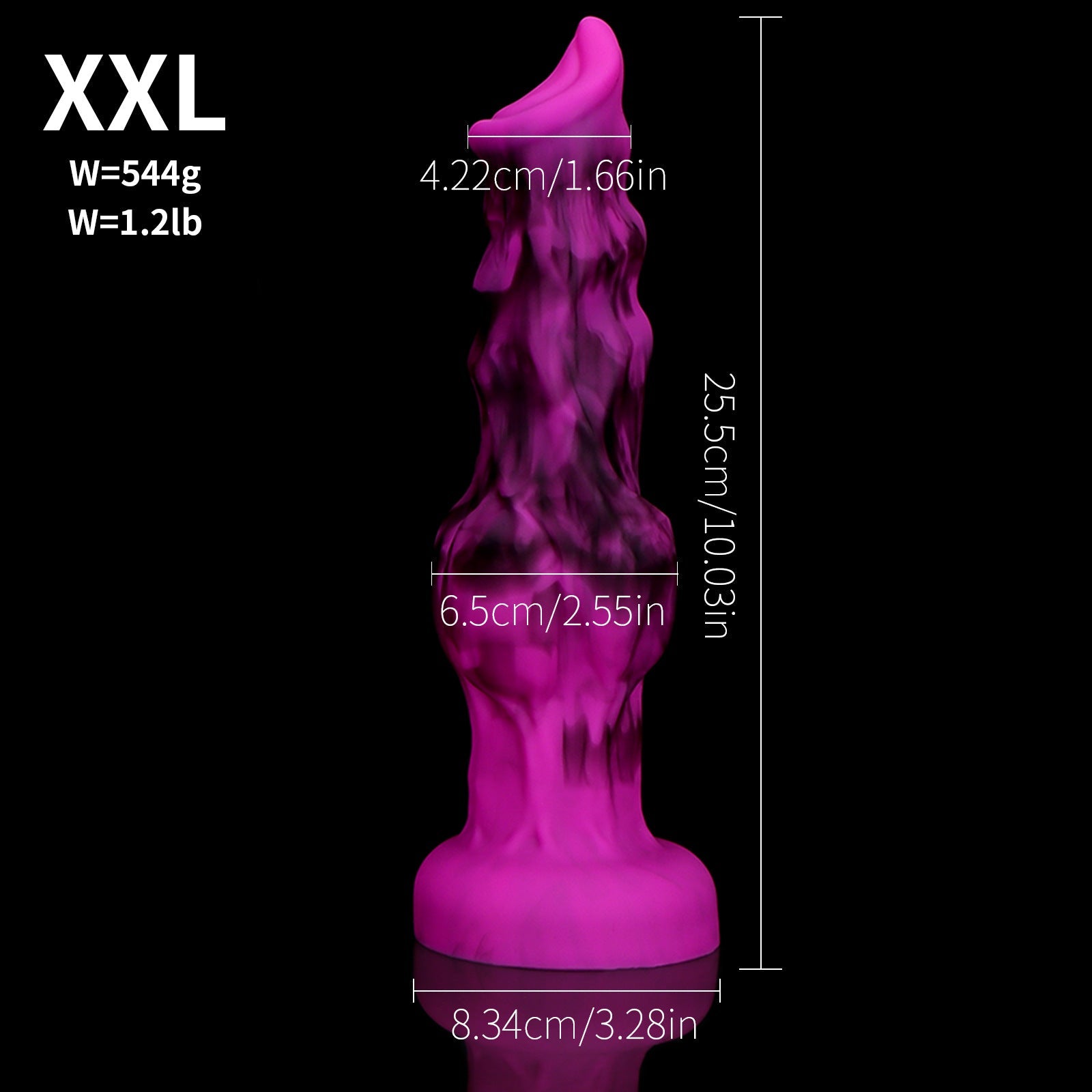 Purple Soft Wolf Silicone Knot Dildo