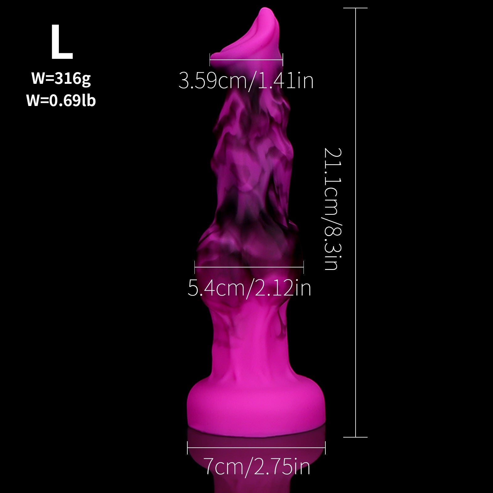 Purple Soft Wolf Silicone Knot Dildo