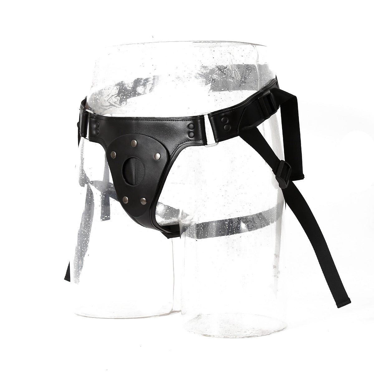 Black Leather Plus Size Strap On Harness