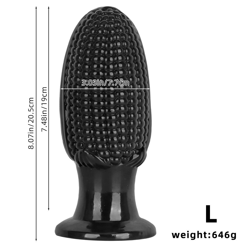 Black PVC Corn Cob Butt Plug Dildo
