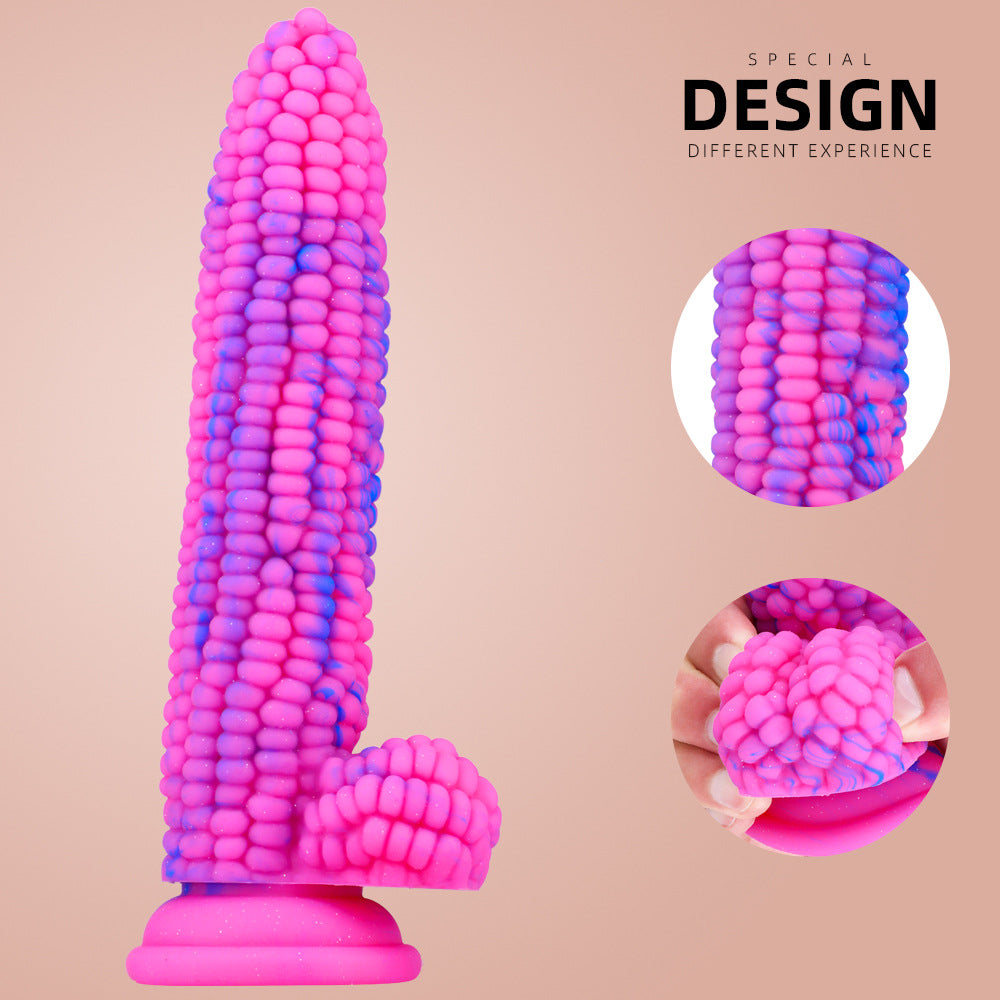 8 inch Liquid Silicone Colorful Corn Dildo