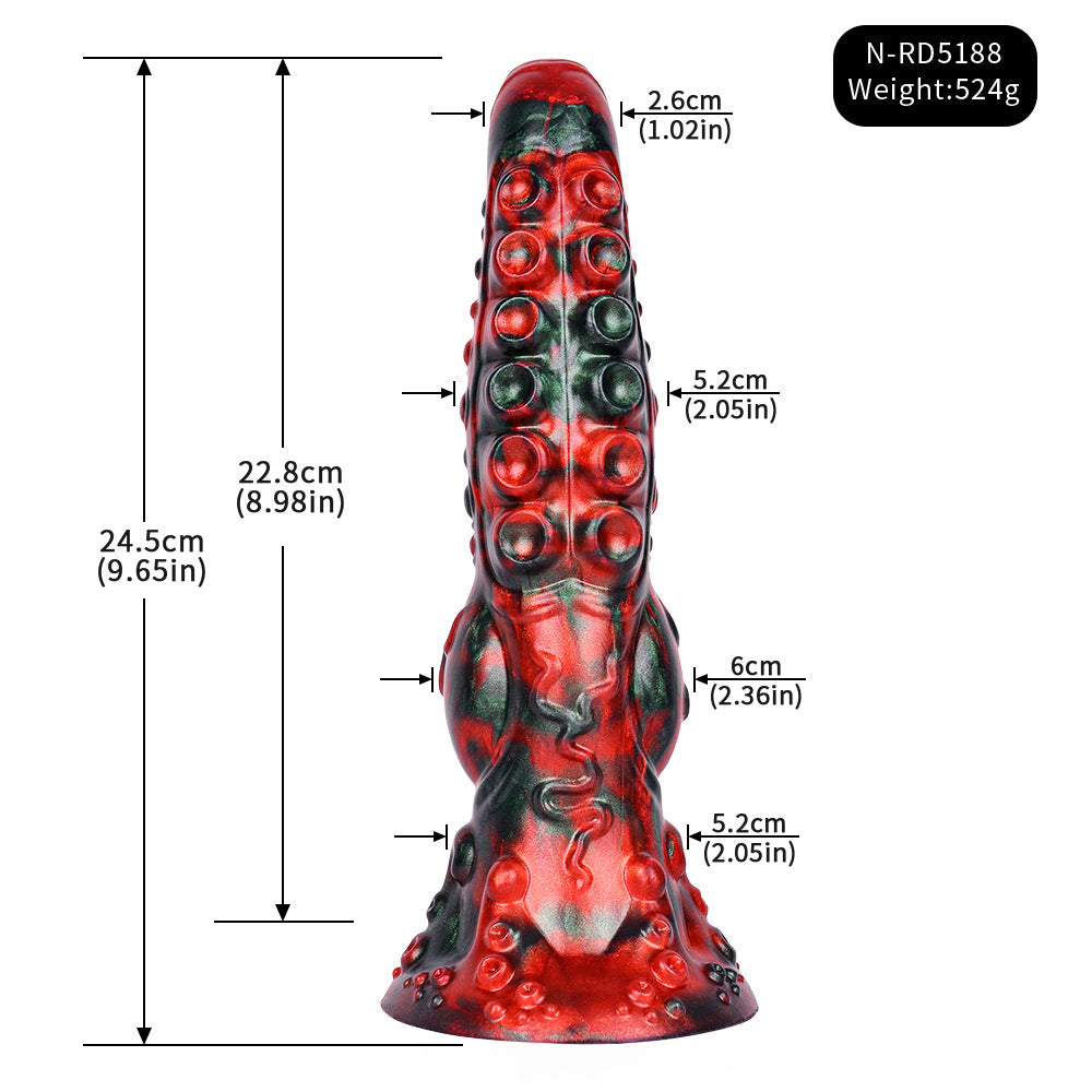 9 Inch Red Knot Monster Tentacle Dildo