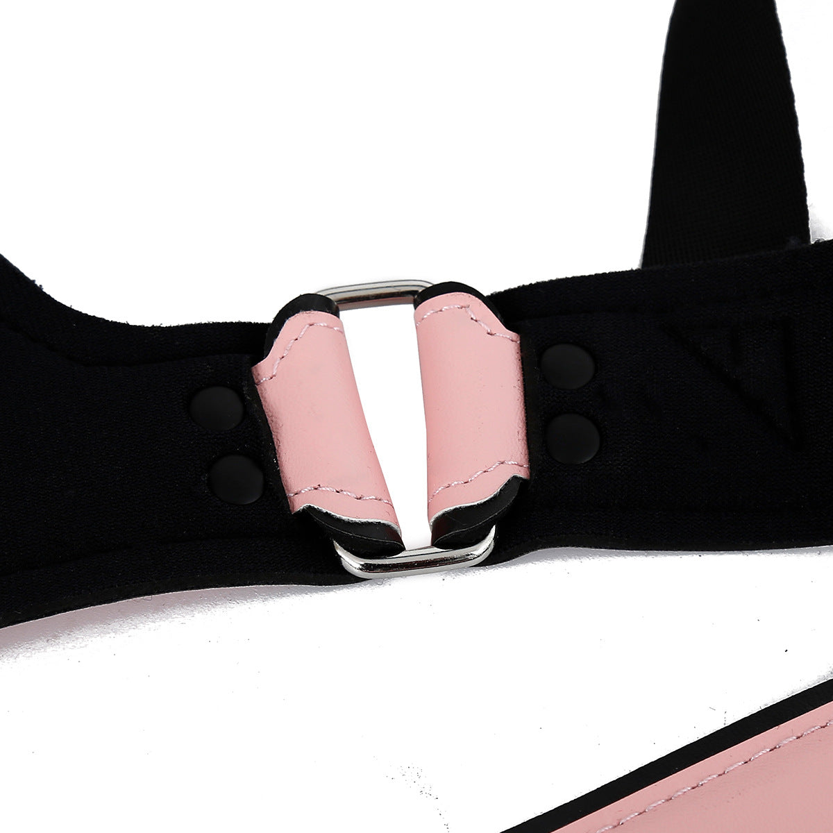 Pink Leather Plus Size Strap On Harness