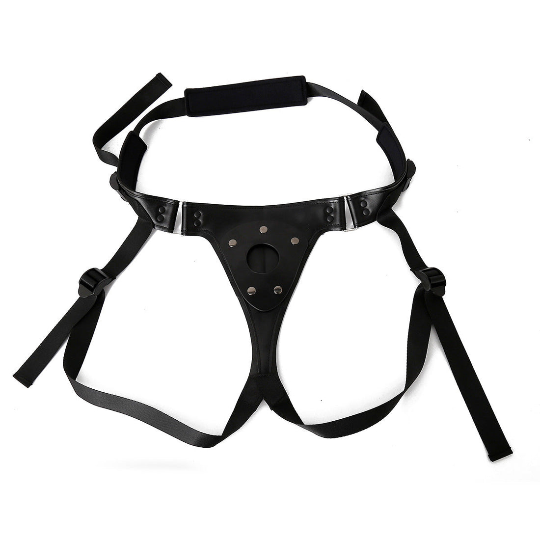 Black Leather Plus Size Strap On Harness