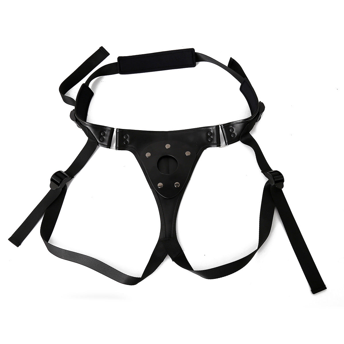Black Leather Plus Size Strap On Harness