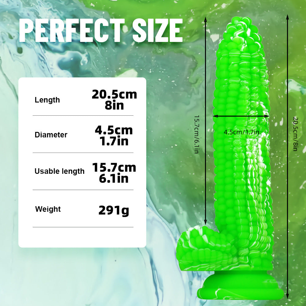 8 inch Liquid Silicone Colorful Corn Dildo