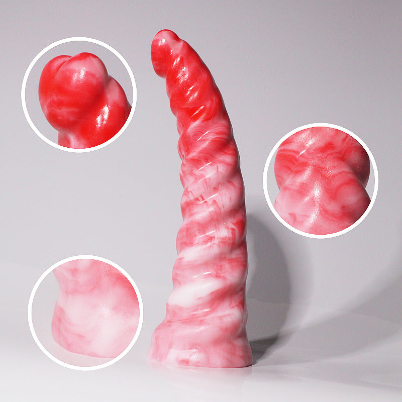Red Love Ribbed Anal Fantasy Dildo