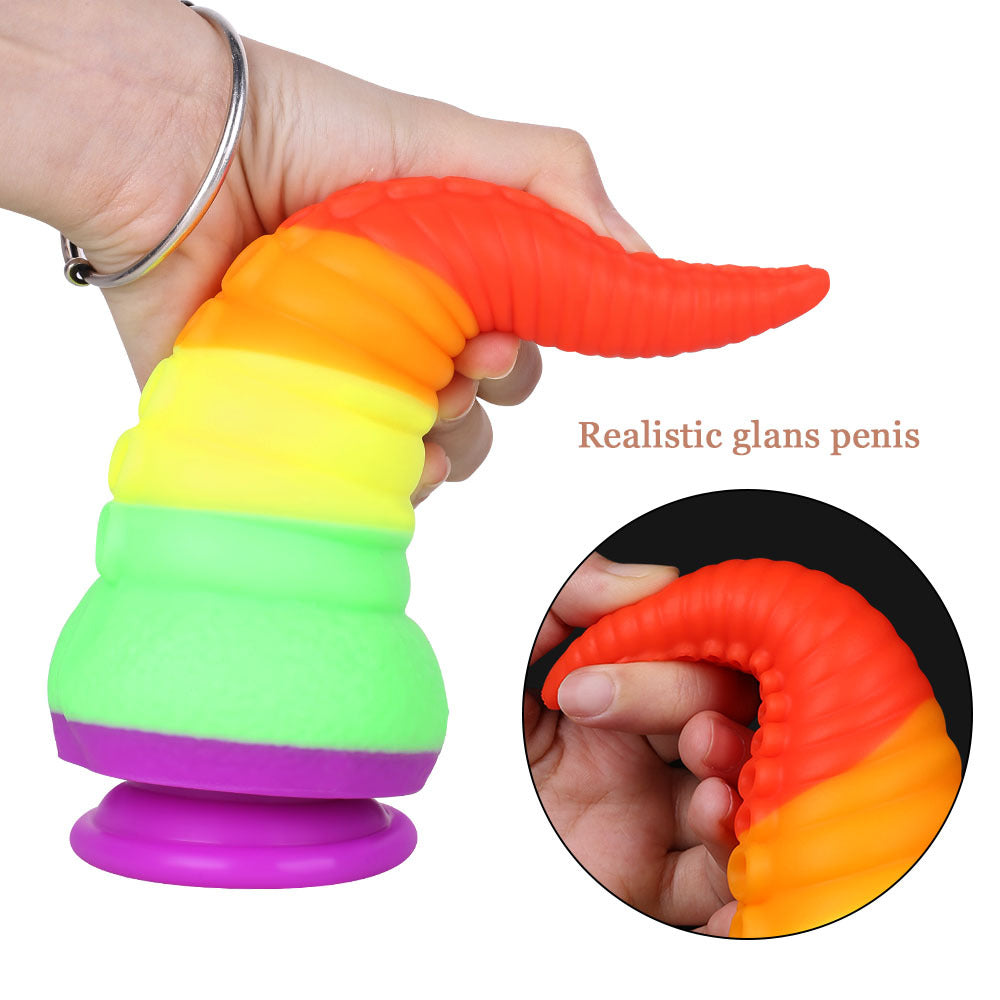 Rainbow Octopus Tentacle Suction Cup Dildo
