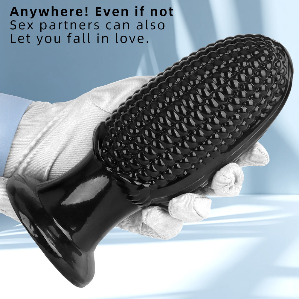 Black PVC Corn Cob Huge Butt Plug