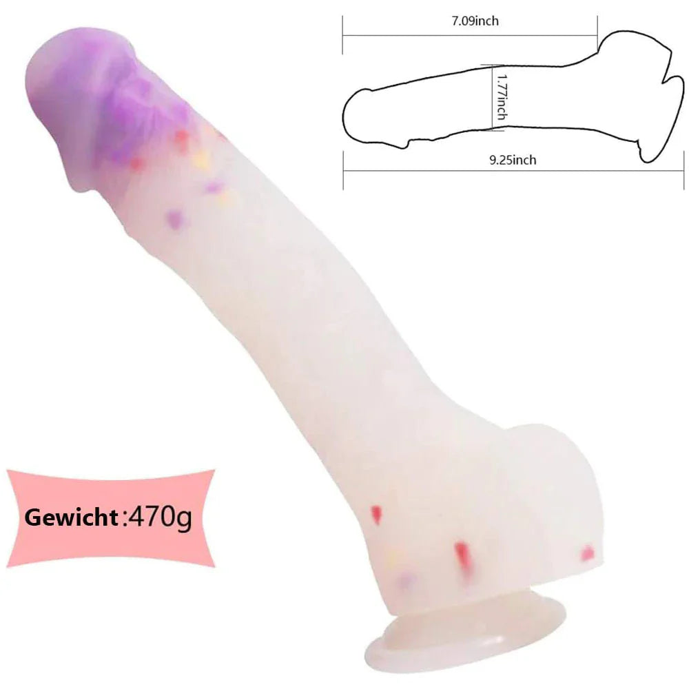 9 Inch Confetti Jelly Silicone Dildo
