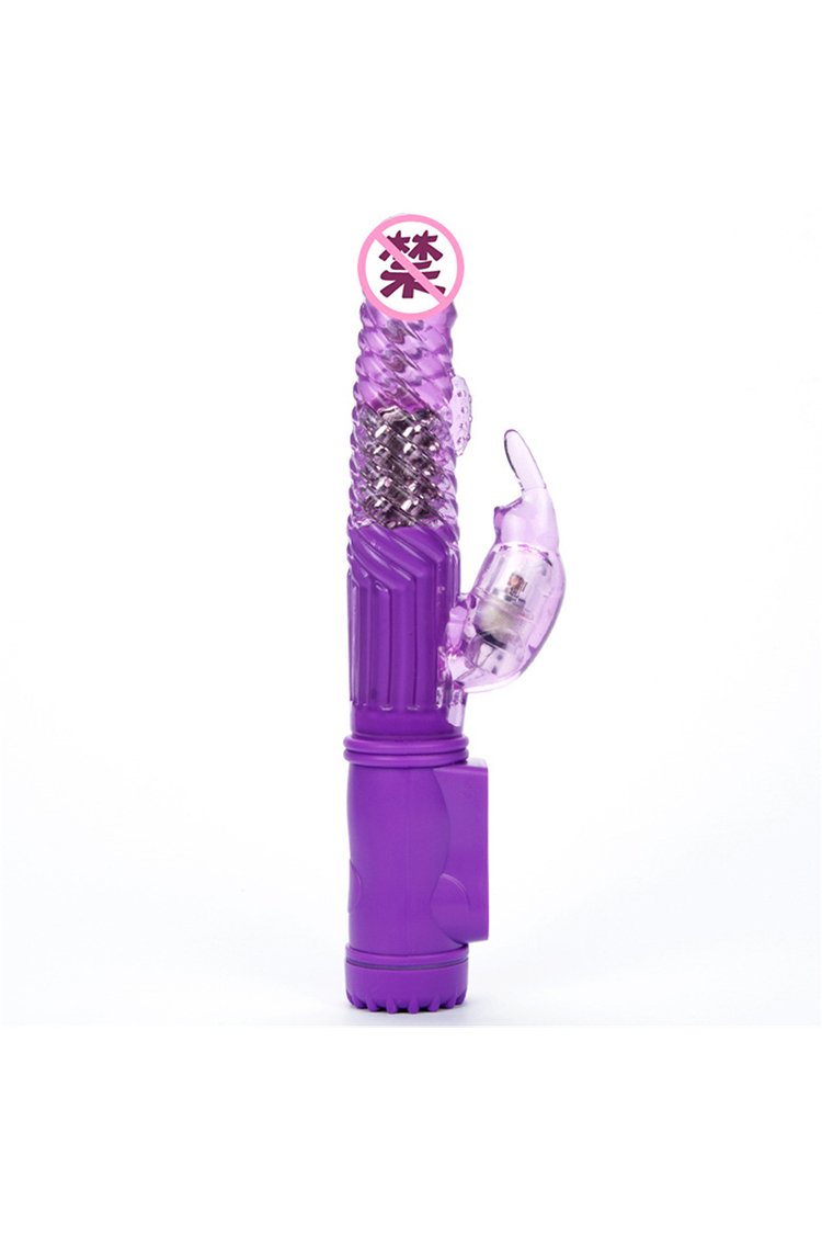 G Spot Dildo Rabbit Vibrator Vagina Clitoris Double Purple / One Size