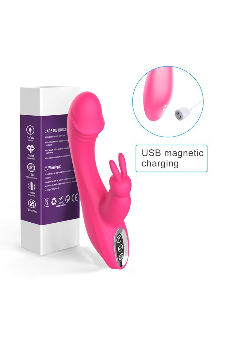 G Spot Rabbit Vibrator Dual Motor Clit Stimulator Pink / One Size