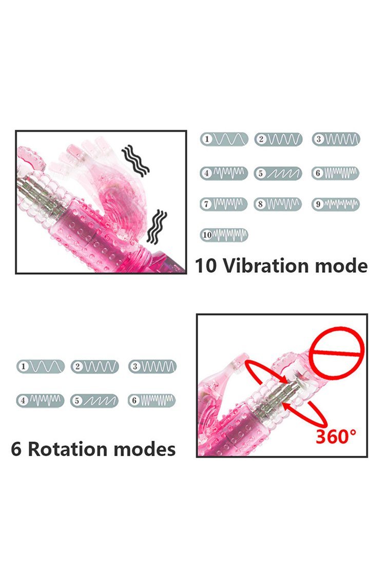 G Spot Dildo Rabbit Vibrator Vagina Clitoris Double