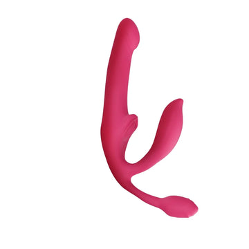 Pink Strapless Strapon Lesbian Vibrating Dildo
