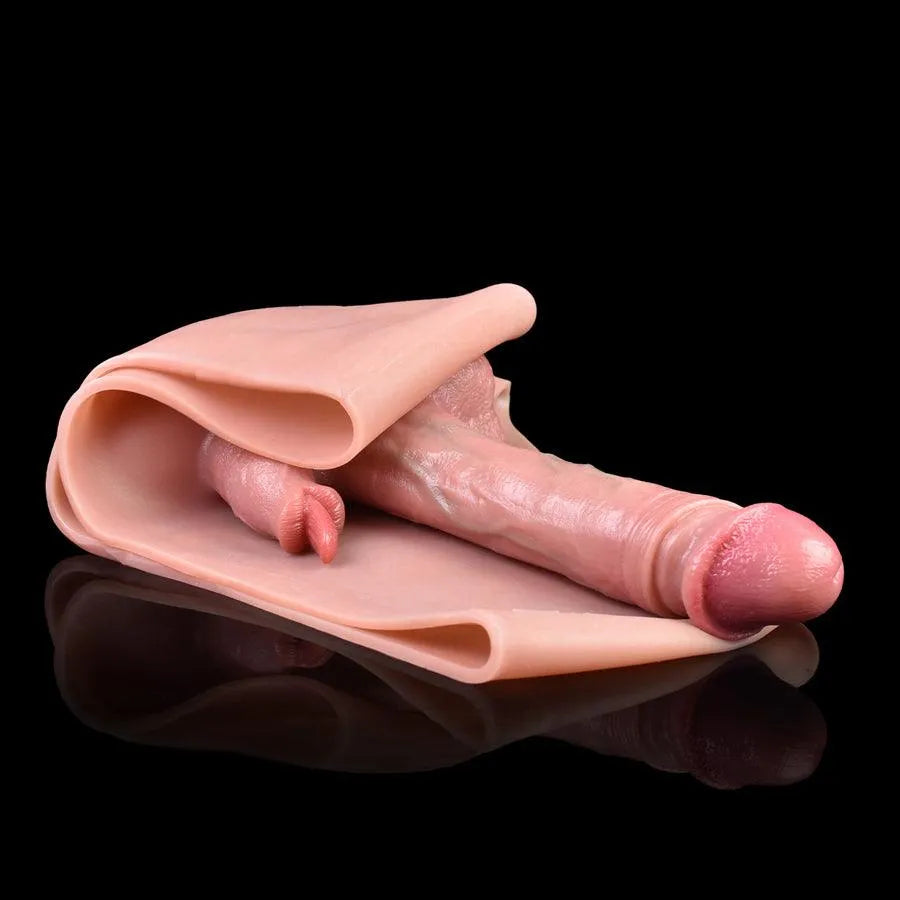 8 Inch Realistic Rabbit Hollow Dildo Panties