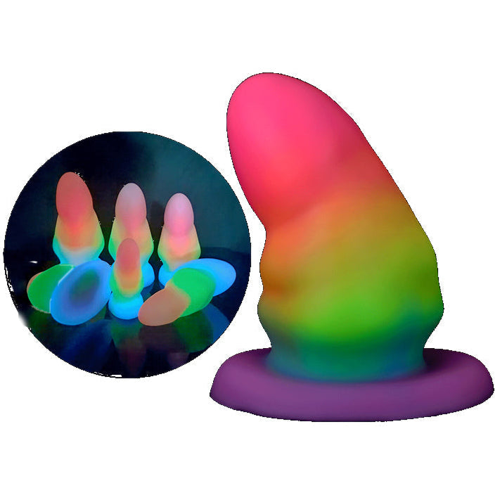 Luminous Silicone Rainbow Huge Butt Plug Kit