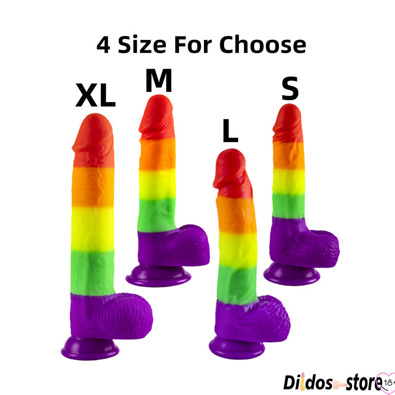 4 sizes of Realistic Rainbow Dildos