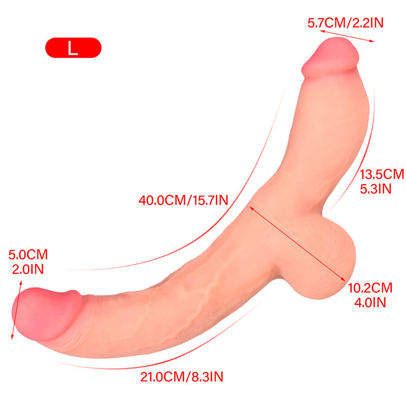 15 Inch Thick Realistic Double Head Dildo