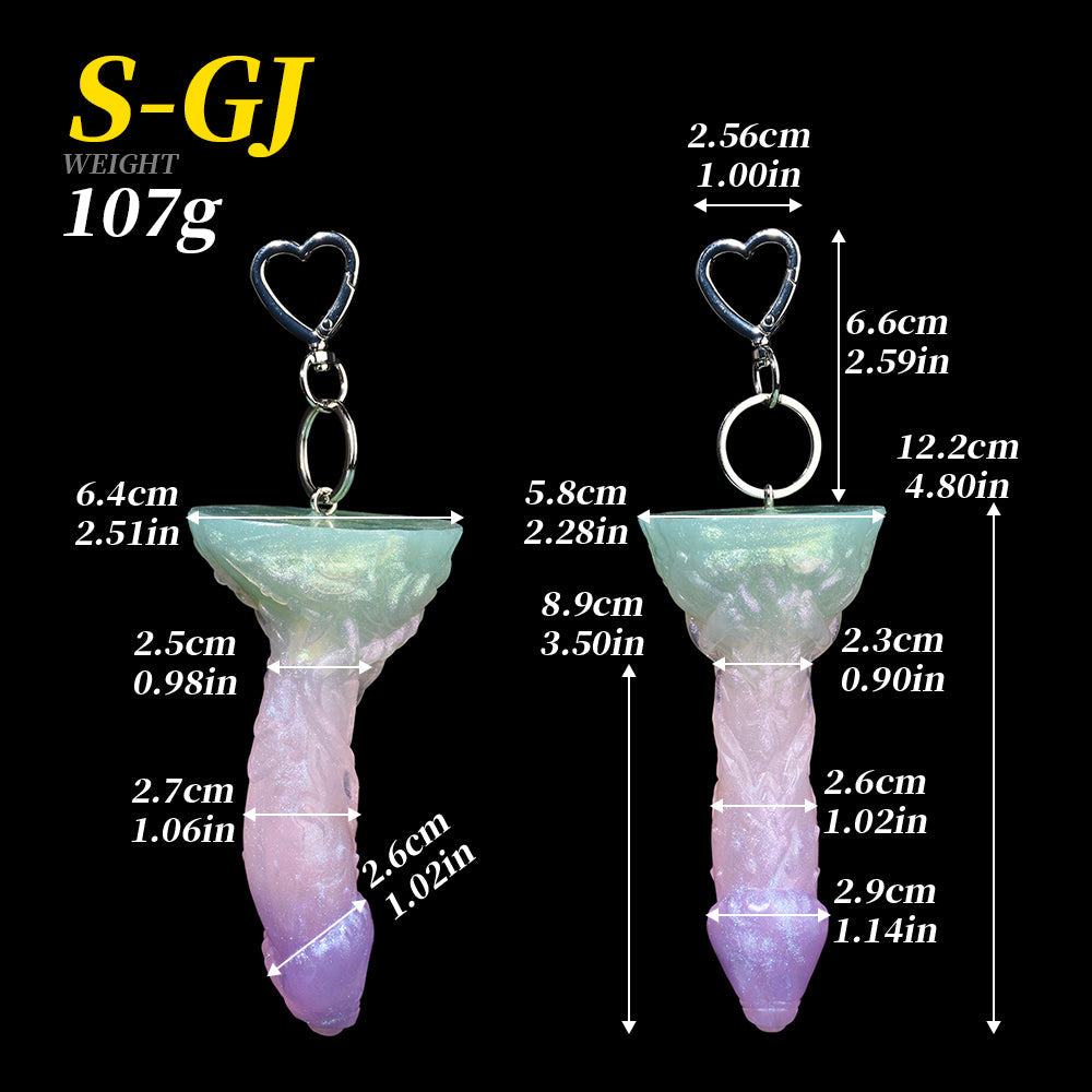 Customizable 8 Inch Silicone Fantasy Curved Dildo