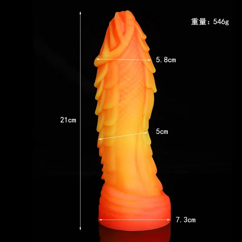 8.26 Inch Dragon Scale Dildo Textured Anal Dildo