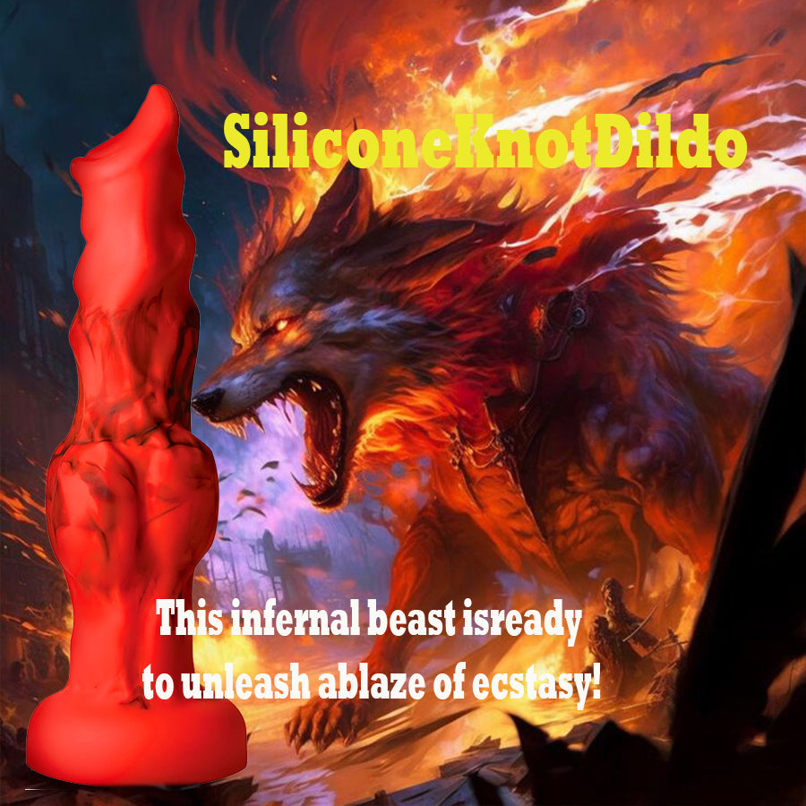 Fantasy Red Silicone Wolf Knot Dildo