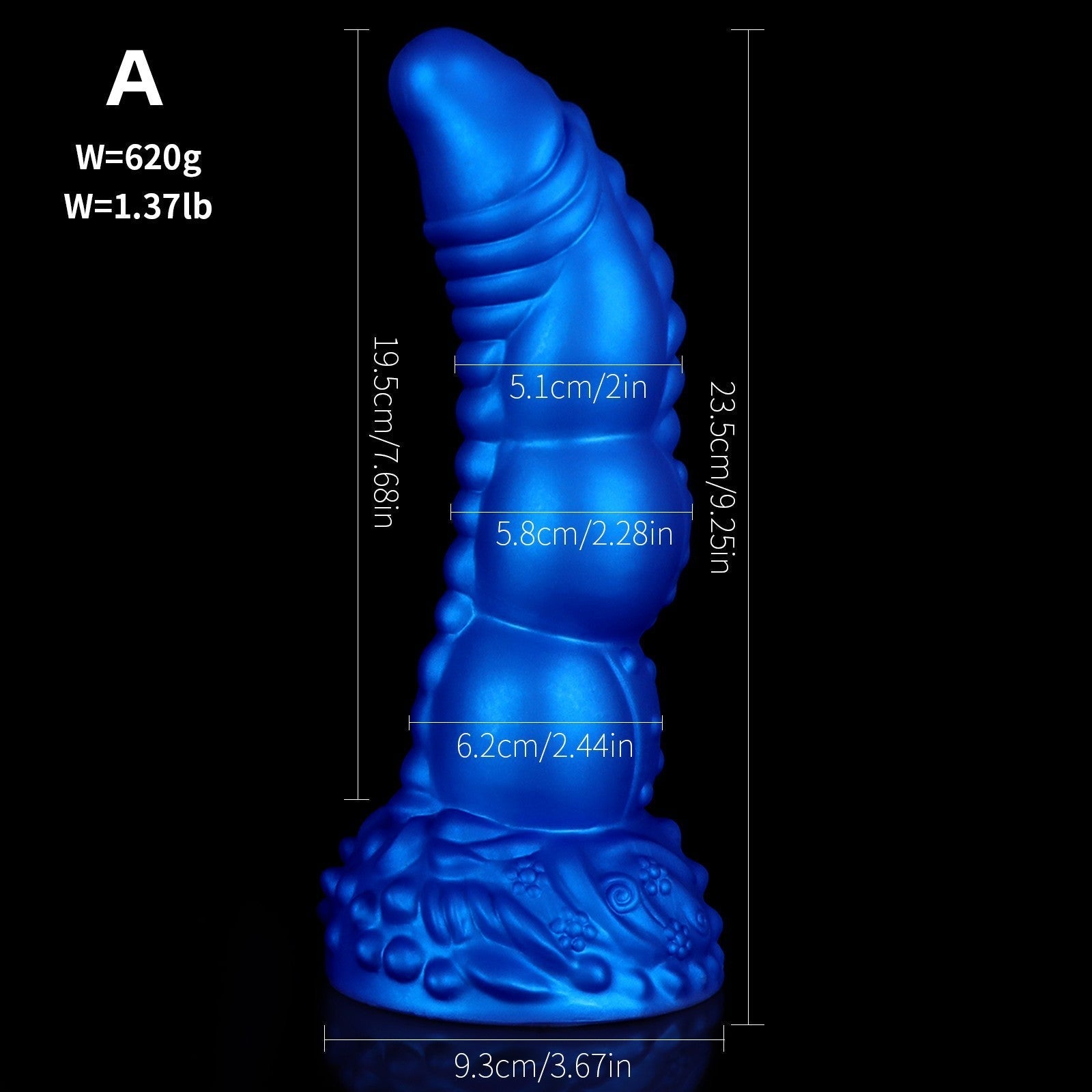 Blue Curved Water Dragon Dildo