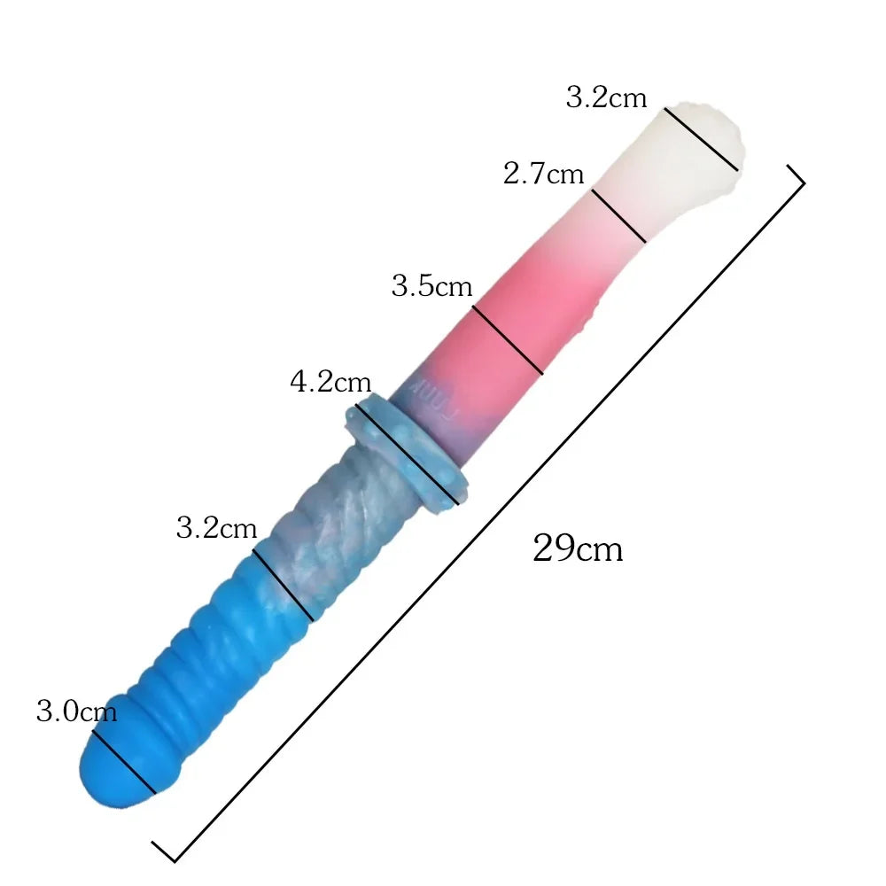 Blue Pink Knot Dog Double Dildo