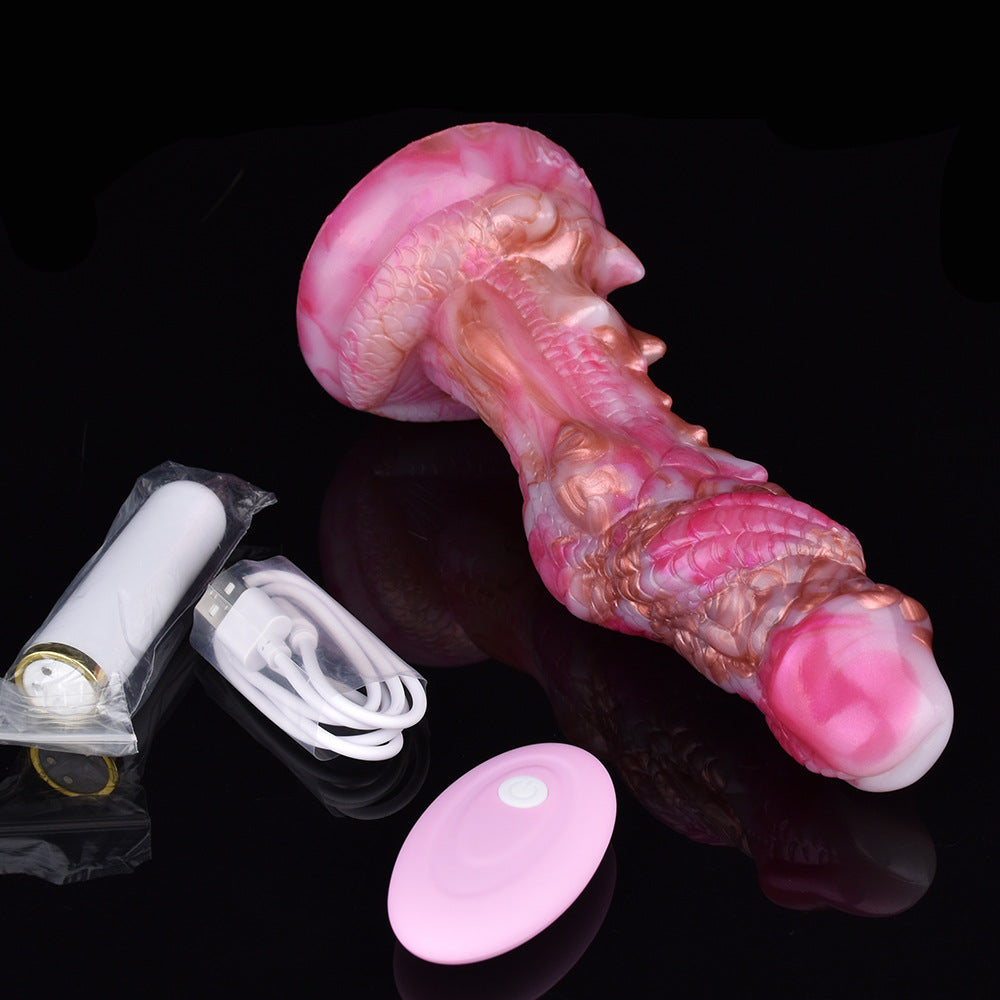 8 Inch Pink Silicone Vibrating Dragon Dildo