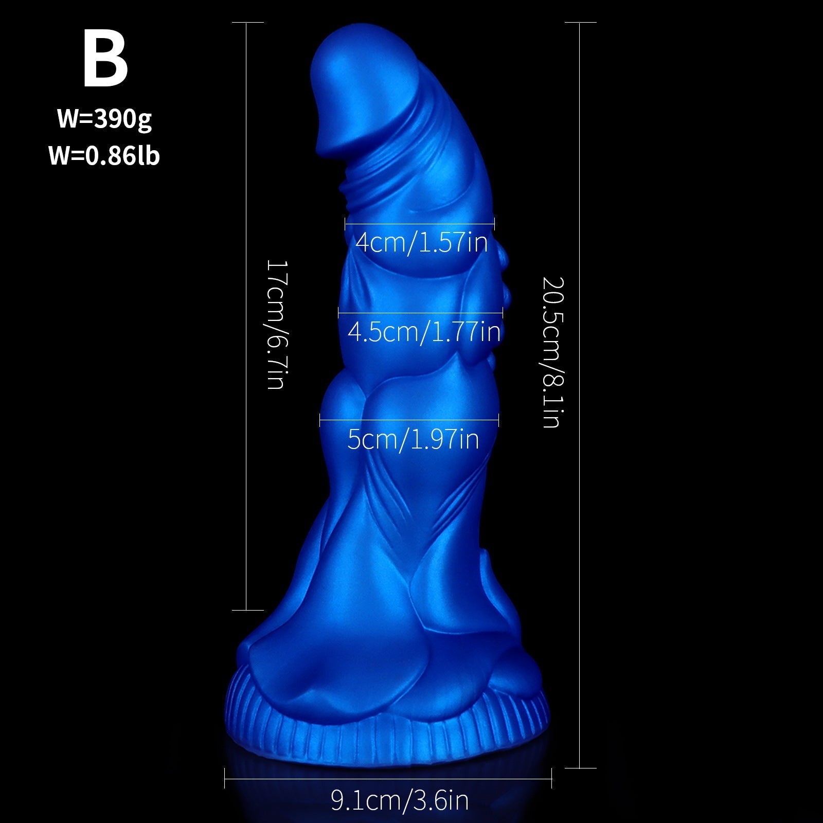 Blue Curved Water Dragon Dildo