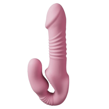 Pink Remote Control Thrusting Strapless Dildo