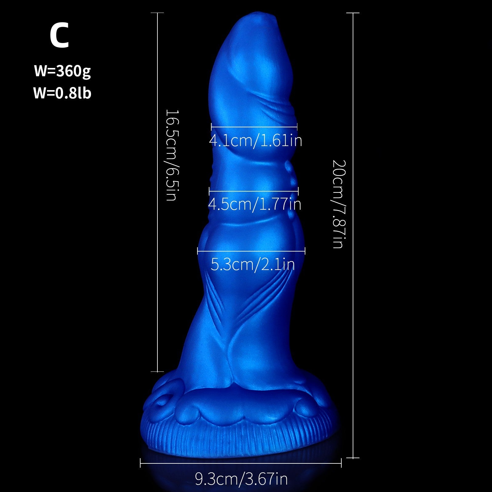 Blue Curved Water Dragon Dildo