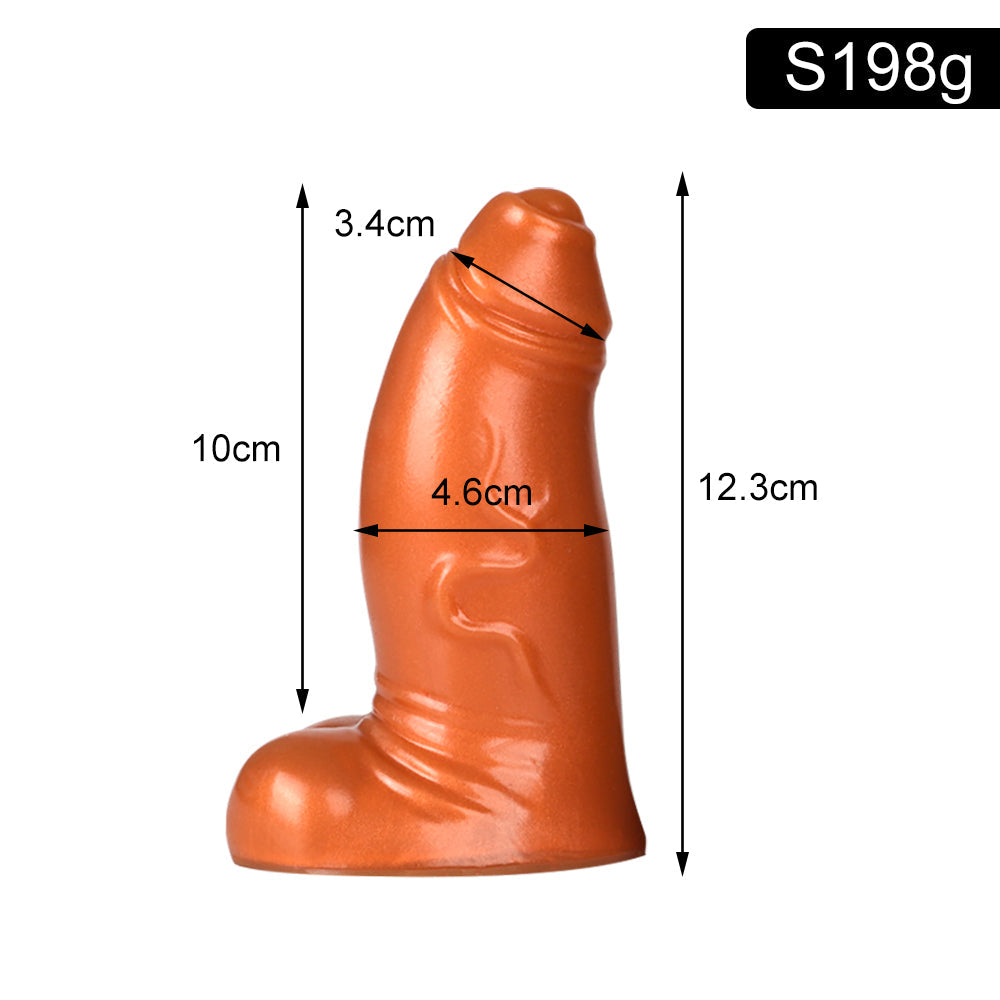 5 Inch Brown Fat Dildo with Foreskin