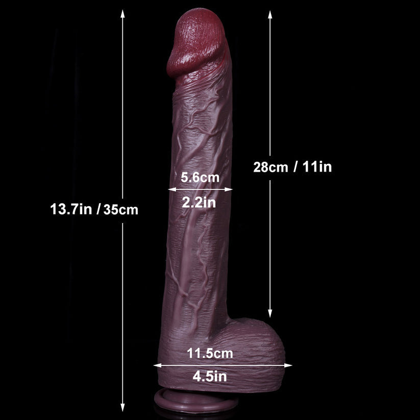 13.7 Inch Long Black Realistic Dildo